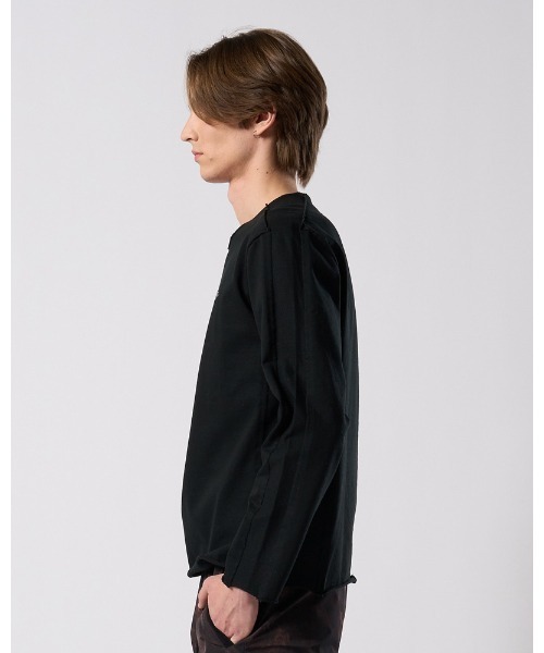 wjk（ダヴルジェイケイ）の「tight jersey cut-off L/S（Tシャツ/カットソー・メンズ・ブラック/チャコールグレー/ダークネイビー/ホワイト・X-LARGE/LARGE/MEDIUM/SMALL）」の21枚目の写真
