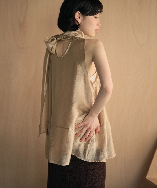 LAULEN（ローレン）の「2way ribbon sheer flare tops / 2way リボンシアーフレアトップス（シャツ/ブラウス・レディース・アイボリー/ベージュ・FREE）」の6枚目の写真