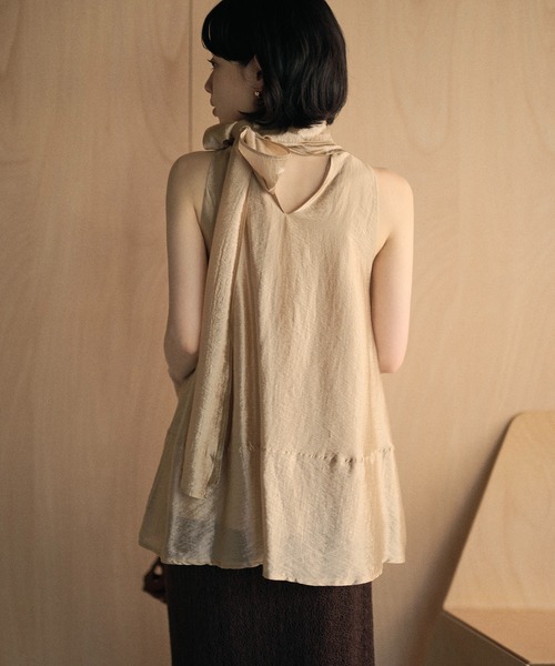 LAULEN（ローレン）の「2way ribbon sheer flare tops / 2way リボンシアーフレアトップス（シャツ/ブラウス・レディース・アイボリー/ベージュ・FREE）」の7枚目の写真