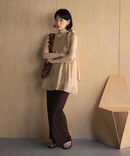 LAULEN（ローレン）の「2way ribbon sheer flare tops / 2way リボンシアーフレアトップス（シャツ/ブラウス・レディース・アイボリー/ベージュ・FREE）」の9枚目の写真