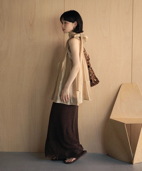 LAULEN（ローレン）の「2way ribbon sheer flare tops / 2way リボンシアーフレアトップス（シャツ/ブラウス・レディース・アイボリー/ベージュ・FREE）」の10枚目の写真