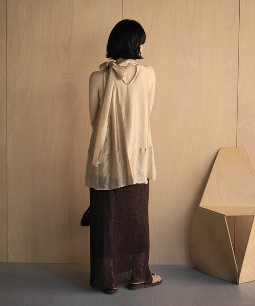 LAULEN（ローレン）の「2way ribbon sheer flare tops / 2way リボンシアーフレアトップス（シャツ/ブラウス・レディース・アイボリー/ベージュ・FREE）」の11枚目の写真