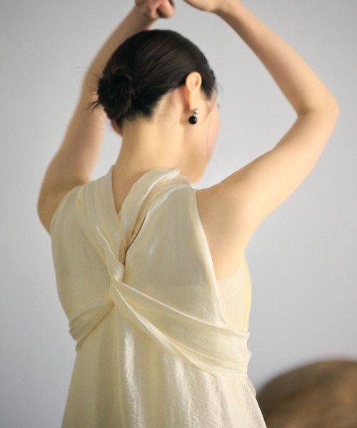 LAULEN（ローレン）の「2way ribbon sheer flare tops / 2way リボンシアーフレアトップス（シャツ/ブラウス・レディース・アイボリー/ベージュ・FREE）」の22枚目の写真