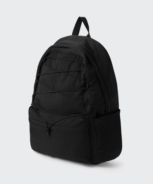 MUSINSA STANDARD（ムシンサスタンダード）の「エイジドナイロンストリングバックパック[ブラック]（バックパック/リュック・レディース・その他・FREE）」の3枚目の写真