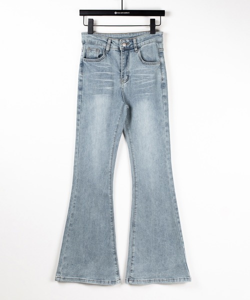 me+em select(ミームセレクト)の「【 2color / 4size 】バックリボンレースアップ美脚ストレッチフレアデニム / back ribbon lace up slim leg stretch flare denim(デニムパンツ・レディース・ブラック/ブルー・SMALL/MEDIUM/LARGE/X-SMALL)」の12枚目の写真