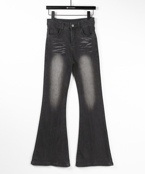 me+em select(ミームセレクト)の「【 2color / 4size 】バックリボンレースアップ美脚ストレッチフレアデニム / back ribbon lace up slim leg stretch flare denim(デニムパンツ・レディース・ブラック/ブルー・SMALL/MEDIUM/LARGE/X-SMALL)」の10枚目の写真