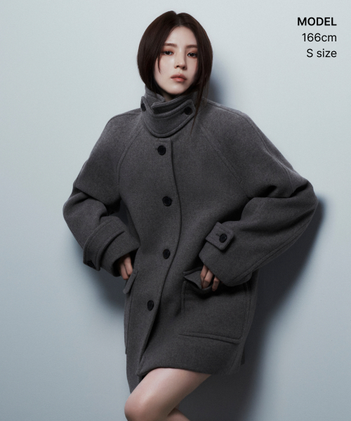 MUSINSA STANDARD WOMAN（ムシンサスタンダードウーマン）の「ウィメンズカシミヤブレンドハーフバルマカンコート[トープ]（チェスターコート・レディース・その他・LARGE/SMALL）」の2枚目の写真