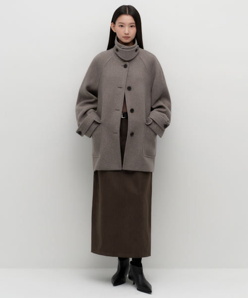MUSINSA STANDARD WOMAN（ムシンサスタンダードウーマン）の「ウィメンズカシミヤブレンドハーフバルマカンコート[トープ]（チェスターコート・レディース・その他・LARGE/SMALL）」の3枚目の写真