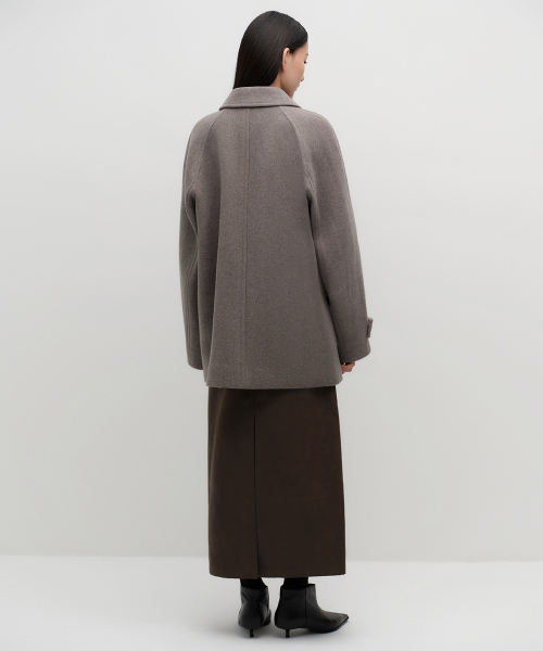 MUSINSA STANDARD WOMAN（ムシンサスタンダードウーマン）の「ウィメンズカシミヤブレンドハーフバルマカンコート[トープ]（チェスターコート・レディース・その他・LARGE/SMALL）」の5枚目の写真