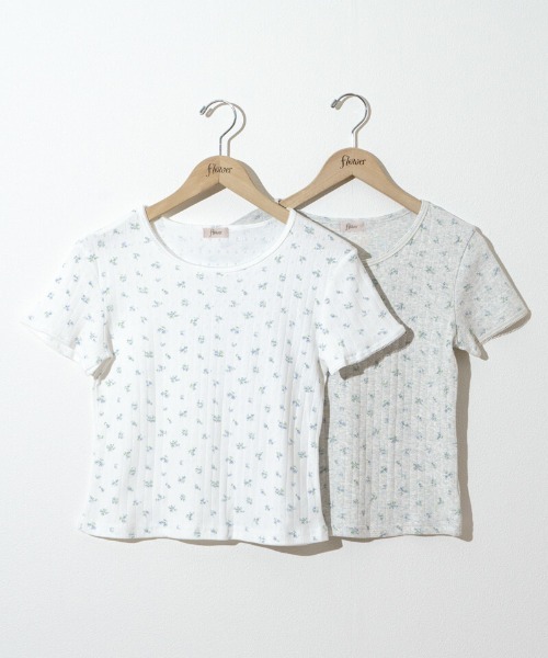 flower（フラワー）の「プチブルームティーズ（Tシャツ/カットソー・レディース・ホワイト/グレー・FREE）」の18枚目の写真