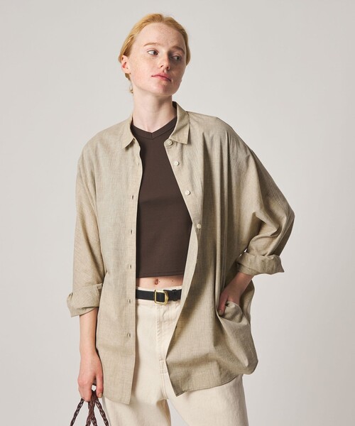 Steven Alan(スティーブンアラン)の「<Steven Alan>メランジ コットン ドルマン スリーブ シャツ(シャツ/ブラウス・レディース・ダークグレー/ベージュ・S/M)」の5枚目の写真