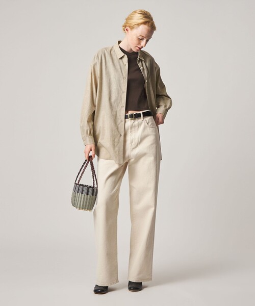 Steven Alan(スティーブンアラン)の「<Steven Alan>メランジ コットン ドルマン スリーブ シャツ(シャツ/ブラウス・レディース・ダークグレー/ベージュ・S/M)」の6枚目の写真