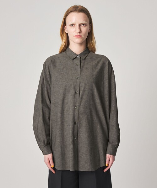Steven Alan(スティーブンアラン)の「<Steven Alan>メランジ コットン ドルマン スリーブ シャツ(シャツ/ブラウス・レディース・ダークグレー/ベージュ・S/M)」の7枚目の写真