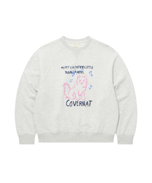 COVERNAT WOMAN（カバーナットウーマン）の「ウーマンキャットグラフィックスウェットヘザーグレー（スウェット・レディース・その他・WS/WM）」の2枚目の写真