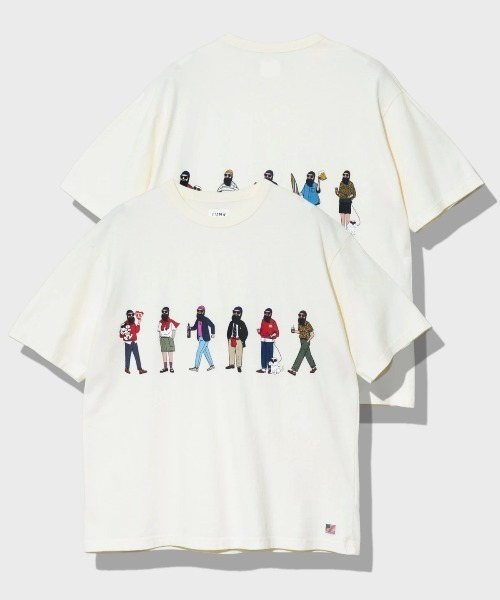 go slow caravan(ゴースローキャラバン)の「modem design/モデムデザイン USATee -色々おじさん-(Tシャツ/カットソー・メンズ・オリーブ/ナチュラル・LARGE/X-LARGE/MEDIUM)」の2枚目の写真