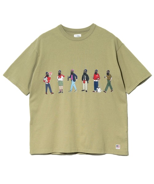 go slow caravan(ゴースローキャラバン)の「modem design/モデムデザイン USATee -色々おじさん-(Tシャツ/カットソー・メンズ・オリーブ/ナチュラル・LARGE/X-LARGE/MEDIUM)」の8枚目の写真