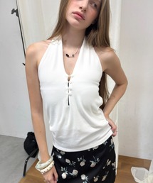 Rohwel（ローウェル）の「Halter Neck Stretch Tank Top / ホルターネックストレッチタンクトップ（タンクトップ）」