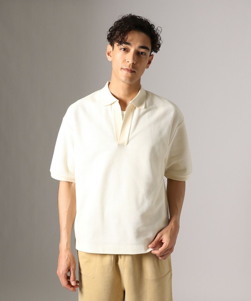 BAYFLOW(ベイフロー)の「スキッパーポロシャツ(Tシャツ/カットソー・メンズ・アイボリー/ブラック・LARGE/MEDIUM)」の19枚目の写真