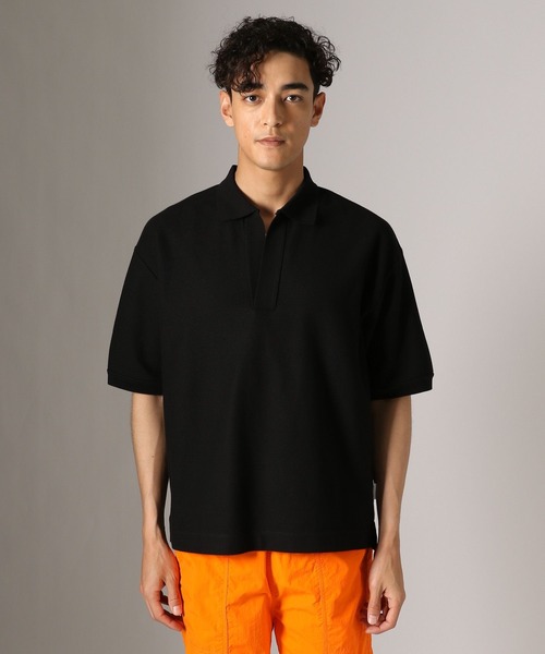 BAYFLOW(ベイフロー)の「スキッパーポロシャツ(Tシャツ/カットソー・メンズ・アイボリー/ブラック・LARGE/MEDIUM)」の4枚目の写真