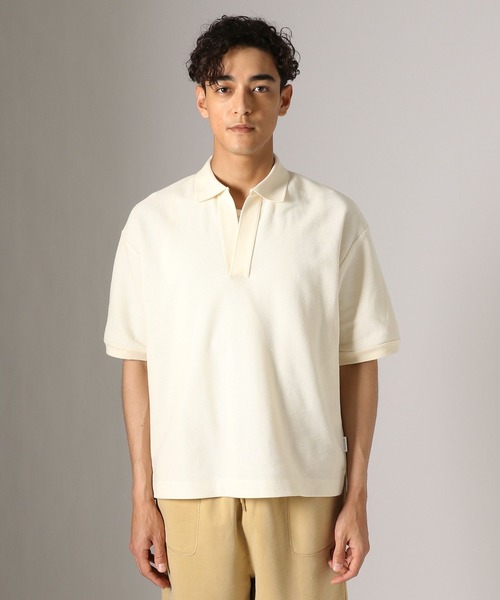 BAYFLOW(ベイフロー)の「スキッパーポロシャツ(Tシャツ/カットソー・メンズ・アイボリー/ブラック・LARGE/MEDIUM)」の7枚目の写真