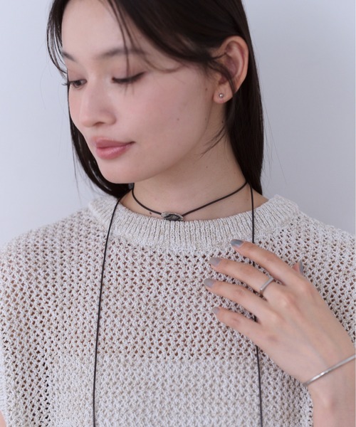 SOYEN(ソイエン)の「2WAY透かし編みメッシュニットタンクベスト(Tシャツ/カットソー・レディース・ベージュ/ブラック・F)」の18枚目の写真