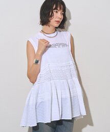 セール】コットンタイプライターギャザーブラウス/セットアップ可