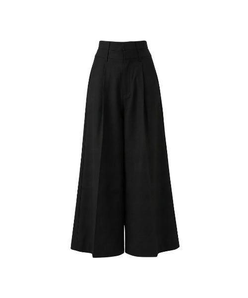 TAJEN:T(タジェント)の「【TAJEN:T】DOUBLE WAIST WIDE SLACKS/ダブルウエストワイドスラックス(スラックス・レディース・グレー/ブラック・2/1)」の10枚目の写真