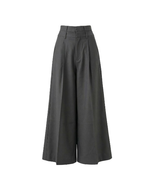 TAJEN:T(タジェント)の「【TAJEN:T】DOUBLE WAIST WIDE SLACKS/ダブルウエストワイドスラックス(スラックス・レディース・グレー/ブラック・2/1)」の4枚目の写真
