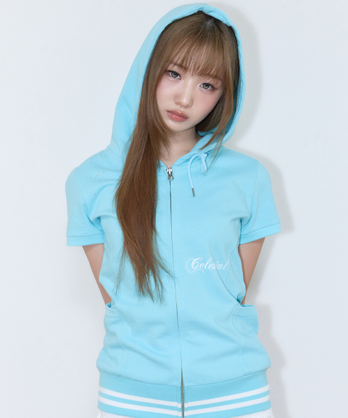 LUVISTRUE（ラヴイズトゥルー）の「SY ANGEL HOOD ZIP UP(BLUE)（パーカー・レディース・その他・FREE）」の2枚目の写真