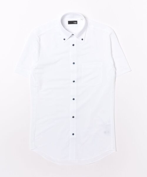TAKA-Q(タカキュー)の「ワイシャツ メンズ ストレッチ 吸水速乾 ノンアイロン ボタンダウン 半袖 ビジネス ドレス NEWスタンダードフィット(ビジネスシャツ・メンズ・ホワイト・S/MEDIUM/LARGE/X-LARGE/3L)」の2枚目の写真