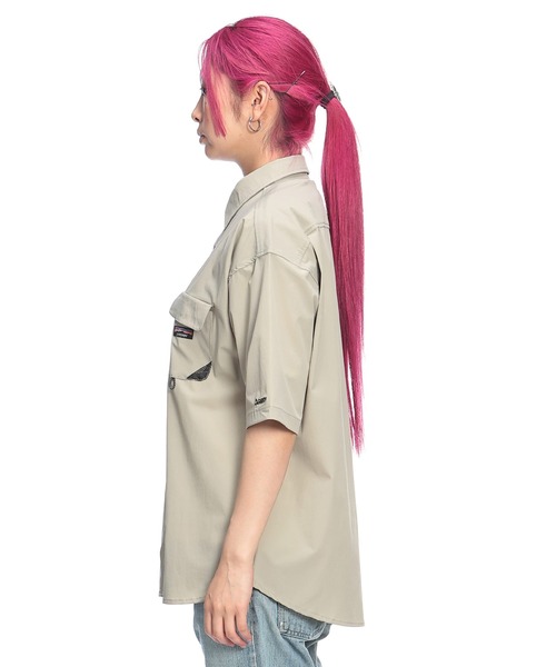 GERRY(ジェリー)の「GERRY (ジェリー) 半袖シャツ ナイロン ユニセックス 両ポケット ストレッチ シャツ(シャツ/ブラウス・メンズ・ブラック/ブラウン/サンドグレー・L/M/LL)」の12枚目の写真