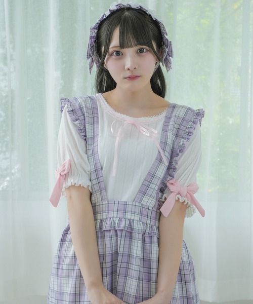 kutir（クティール）の「【クティールとレトロ】 袖リボンカットソー（Tシャツ/カットソー・レディース・オフホワイト/アイボリー/ピンク/グリーン/ホワイト系その他・FREE）」の4枚目の写真