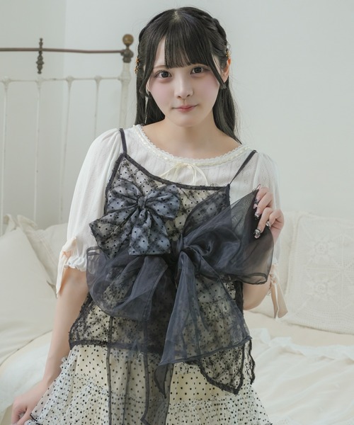 kutir（クティール）の「【クティールとレトロ】 袖リボンカットソー（Tシャツ/カットソー・レディース・オフホワイト/アイボリー/ピンク/グリーン/ホワイト系その他・FREE）」の10枚目の写真