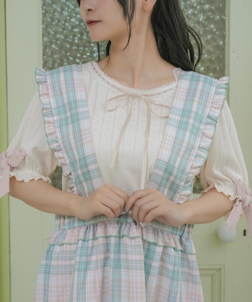 kutir（クティール）の「【クティールとレトロ】 袖リボンカットソー（Tシャツ/カットソー・レディース・オフホワイト/アイボリー/ピンク/グリーン/ホワイト系その他・FREE）」の17枚目の写真