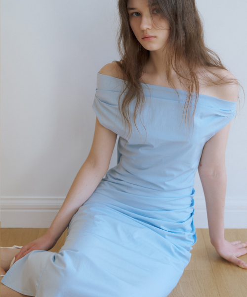 REORG(リオルグ)の「WA UNBALANCED DRAPE SLEEVELESS OPS SKY BLUE(ワンピース・レディース・その他・SMALL/MEDIUM)」の3枚目の写真