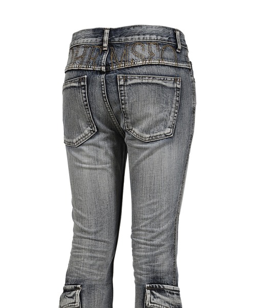 BOHEMSEO(ボヘミアンソウル)の「WASHED BLUE CARGO BOOTCUT(デニムパンツ・レディース・ブルー・LARGE/MEDIUM/SMALL)」の5枚目の写真