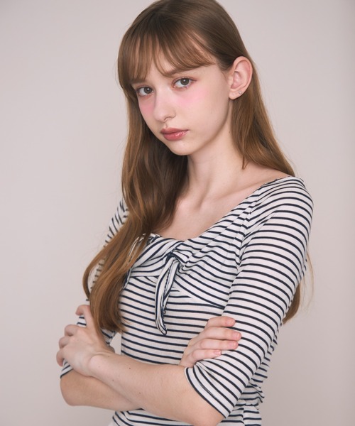 Noelie(ノエリー)の「リブフロントリボンT(Tシャツ/カットソー・レディース・ホワイト/その他・FREE)」の17枚目の写真