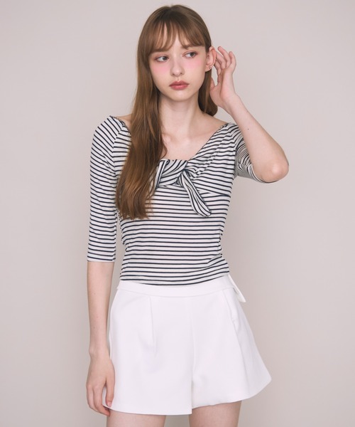 Noelie(ノエリー)の「リブフロントリボンT(Tシャツ/カットソー・レディース・ホワイト/その他・FREE)」の18枚目の写真