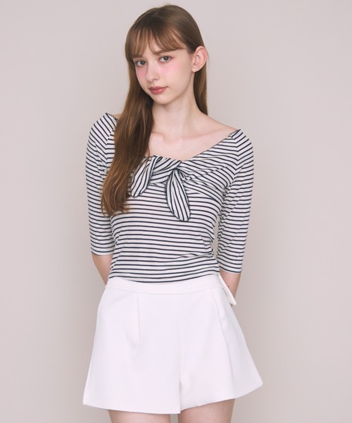 Noelie(ノエリー)の「リブフロントリボンT(Tシャツ/カットソー・レディース・ホワイト/その他・FREE)」の6枚目の写真