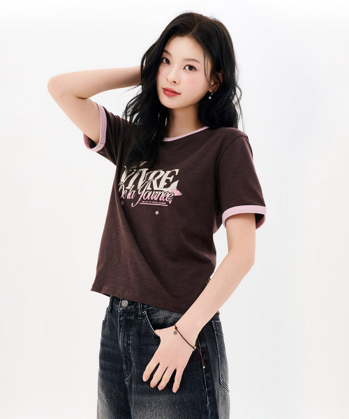 CHASECULT(チェイスカルト)の「レディーススラブリンガー半袖Tシャツ-FBRG5892D08(Tシャツ/カットソー・レディース・ブラウン・90/85)」の1枚目の写真
