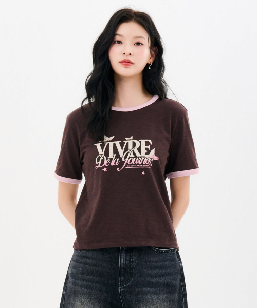 CHASECULT(チェイスカルト)の「レディーススラブリンガー半袖Tシャツ-FBRG5892D08(Tシャツ/カットソー・レディース・ブラウン・90/85)」の2枚目の写真