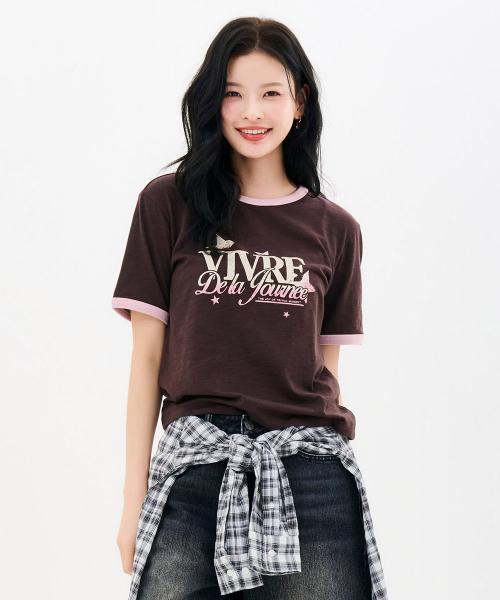 CHASECULT(チェイスカルト)の「レディーススラブリンガー半袖Tシャツ-FBRG5892D08(Tシャツ/カットソー・レディース・ブラウン・90/85)」の4枚目の写真