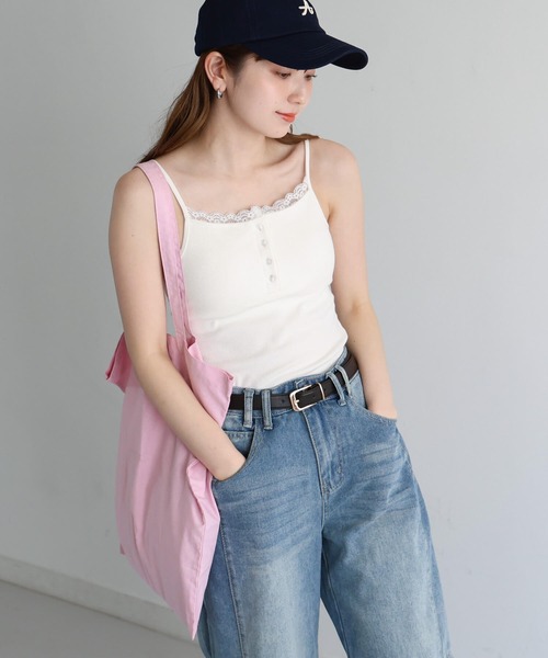tiptop(ティップトップ)の「厚テレコヘンリーカップ付きキャミ(キャミソール・レディース・ホワイト系その他2/ホワイト系その他/ブラック系その他/ホワイト系その他3/ブラック/オフホワイト・FREE/SHORT)」の14枚目の写真