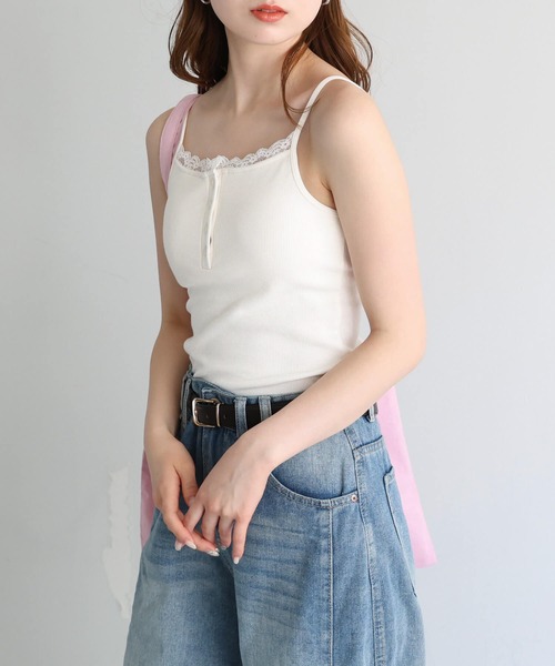 tiptop(ティップトップ)の「厚テレコヘンリーカップ付きキャミ(キャミソール・レディース・ホワイト系その他2/ホワイト系その他/ブラック系その他/ホワイト系その他3/ブラック/オフホワイト・FREE/SHORT)」の15枚目の写真
