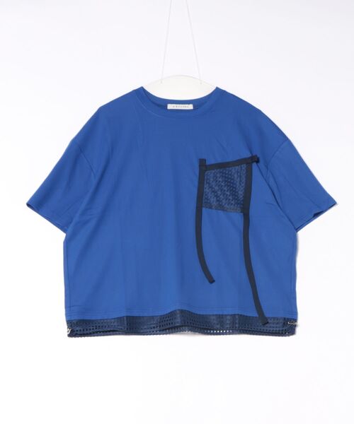 BITTOKO(ビットコ)の「メッシュポケットT(Tシャツ/カットソー・レディース・ブルー/ホワイト・FREE)」の5枚目の写真