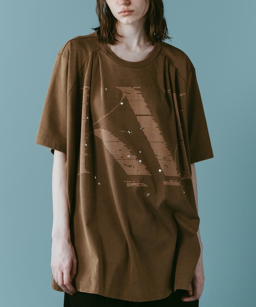 Knuth Marf(クヌースマーフ)の「【Knuth Marf】tuck detail oversized tee(Tシャツ/カットソー・レディース・ブラウン/ブラック/ブルー・FREE)」の21枚目の写真
