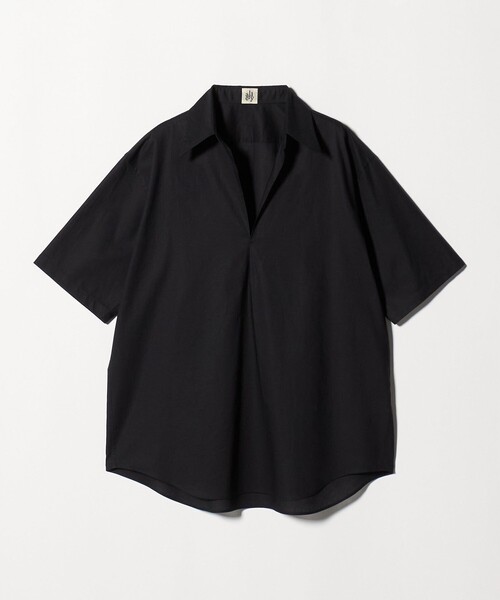 allery(アレリー)の「【別注】<allery>スキッパー ショートスリーブ シャツ(シャツ/ブラウス・メンズ・ブラウン系/ブラック・M/L)」の1枚目の写真