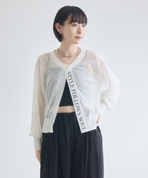 シアーロゴトッパーカーディガン