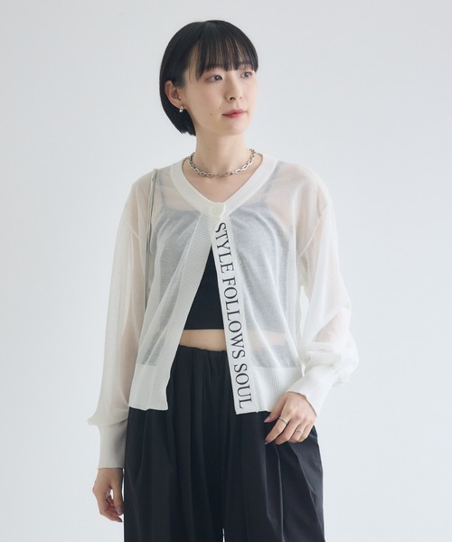 Paradise Picnic(パラダイスピクニック)の「シアーロゴトッパーカーディガン(カーディガン/ボレロ・レディース・ホワイト/ブルー/ブラック・FREE)」の13枚目の写真