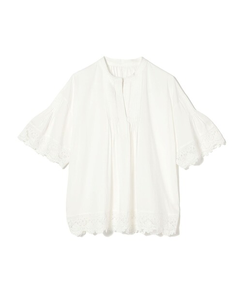 SHIPS(シップス)の「〈手洗い可能〉トリム レース ピンタック スキッパー ブラウス(シャツ/ブラウス・レディース・オフホワイト/ブラウン/ブラック・ONE SIZE)」の12枚目の写真